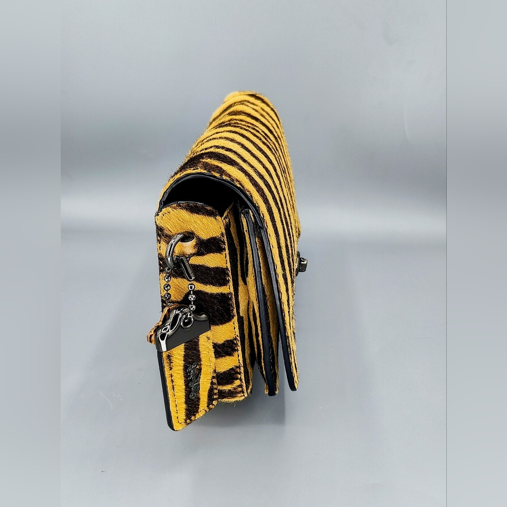 Custom Upcycled Coach Tiger Print Haircalf Dinky Crossbody - Picture 6 of 10